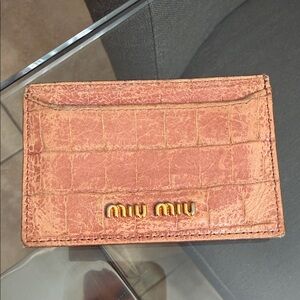 🤗 SOLD 🤗 Miu Miu Textured Peach Card Holder